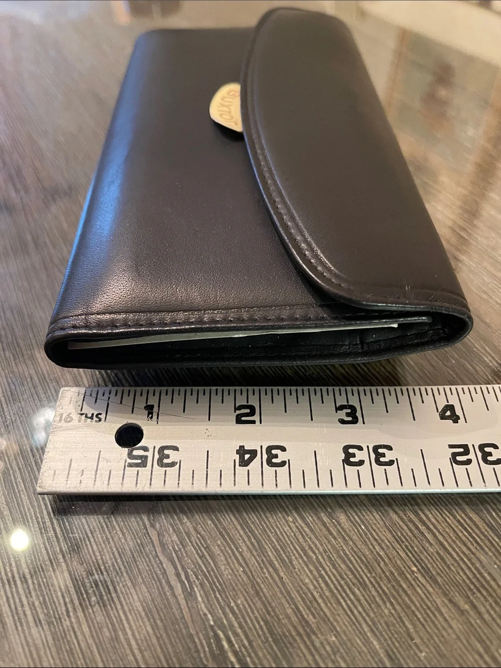 Buxton Velvet Touch Cowhide Leather Checkbook Wallet Organizer Clutch Black NWT